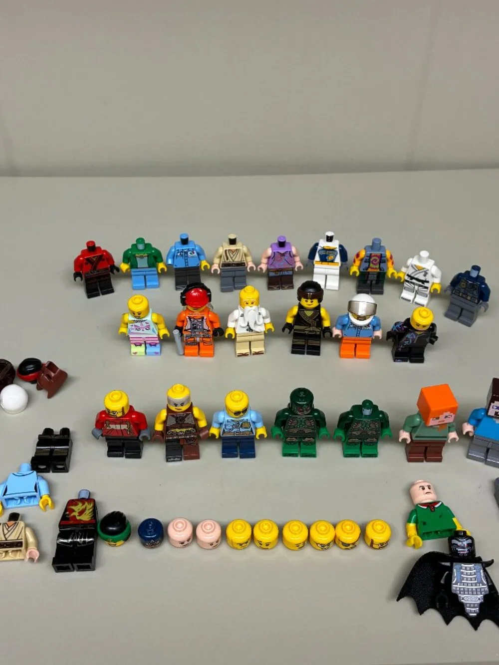 LEGO Minifigure Lot Mixed Figures Pieces Torsos Heads Minecraft Ninjago